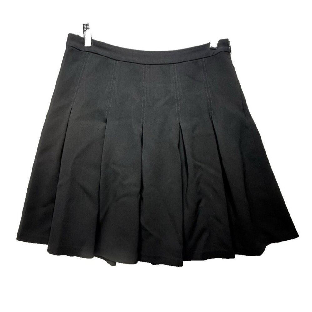 Diane Von Furstenberg Black Pleated Mini Skirt